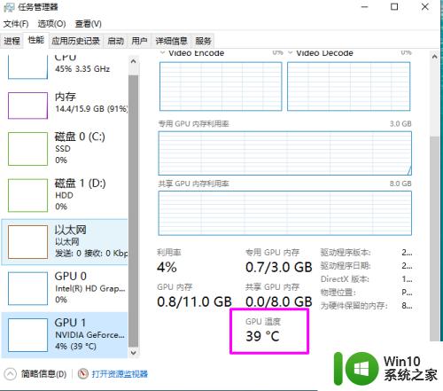 win10查看显卡温度的方法_win10如何查看显卡温度