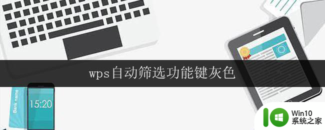 wps自动筛选功能键灰色 wps自动筛选功能键灰色设置