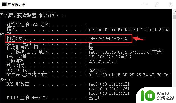 win10电脑的物理地址在哪里 win10物理地址在哪查找