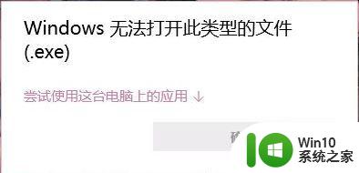 win10不管打开什么都出现windows无法打开此类型的文件(.exe)怎么办 Win10打开文件出现无法打开此类型的文件怎么解决