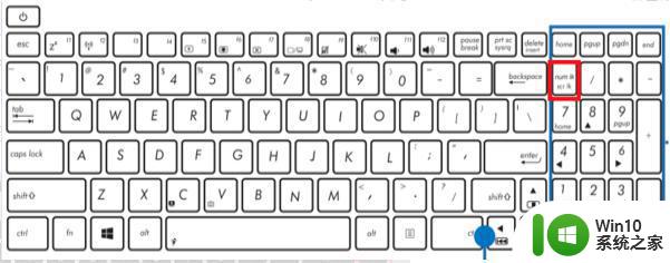 华硕笔记本键盘字母变数字如何切换过来 华硕笔记本电脑键盘字母变数字如何调回