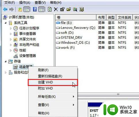 Win7系统创建虚拟磁盘的方法 Win7系统如何创建虚拟磁盘